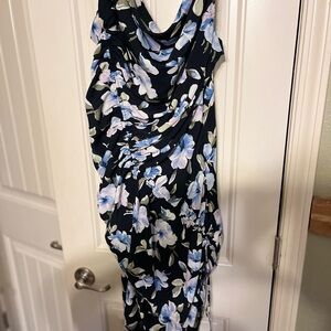 Abercrombie & Fitch Blue and White Asymmetrical Sundress